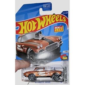 new Hot Wheels 2022 '62 Corvette Gasser, HW Drag Strip #225, 7/10 Silver Checker